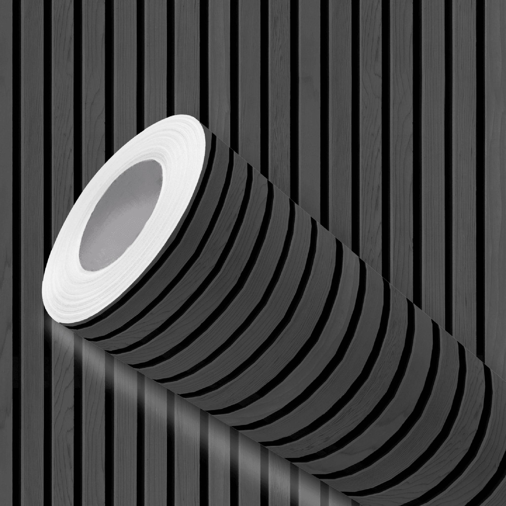 Papel de Parede Vinílico Resistente Ripado de Madeira Preta Fácil de Aplicar em Oferta na Shopee