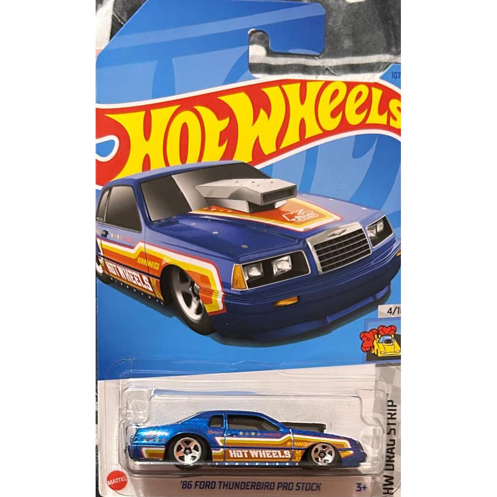 Hot Wheels ’86 Ford Thunderbird Pro Stock • HW Drag Strip • Azul Metálico • Colecionador