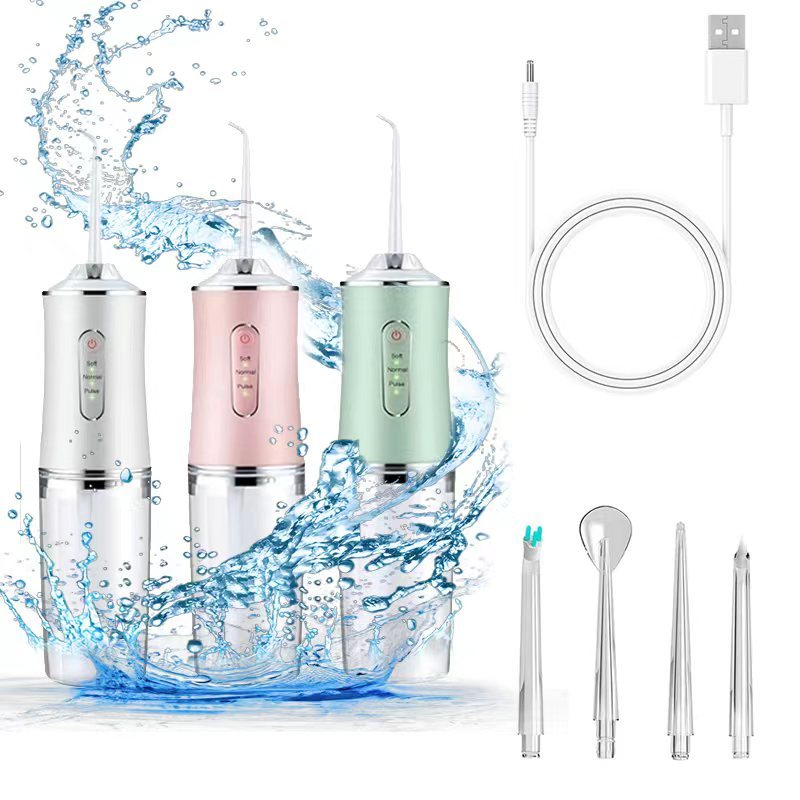 Irrigador Bucal 220ml Usb Água Branqueadora Dental Jato De Água / Fio Dental / Limpador De Dentes-F7