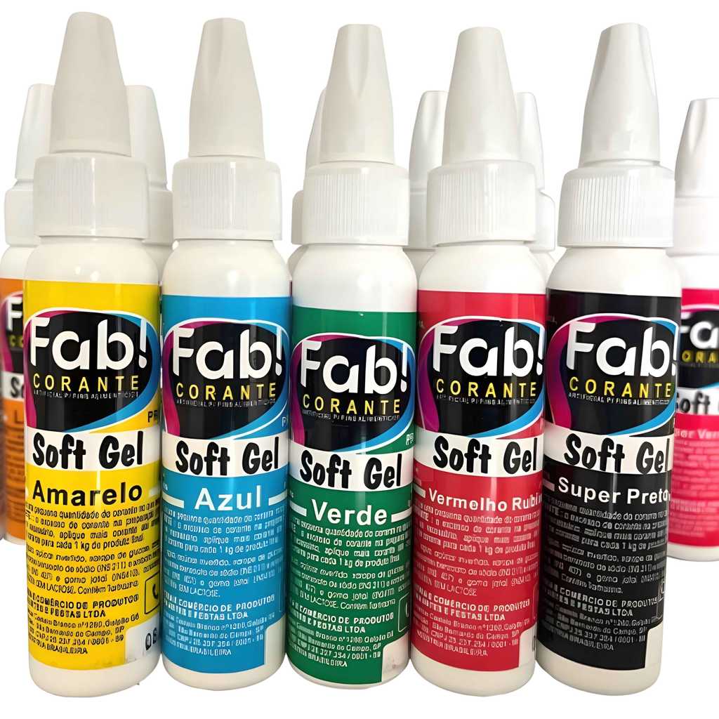 Corante Soft Gel Fab 25g Comestível Concentrado Para Bolo Cupcake Chantilly Confeitaria em Oferta na Shopee