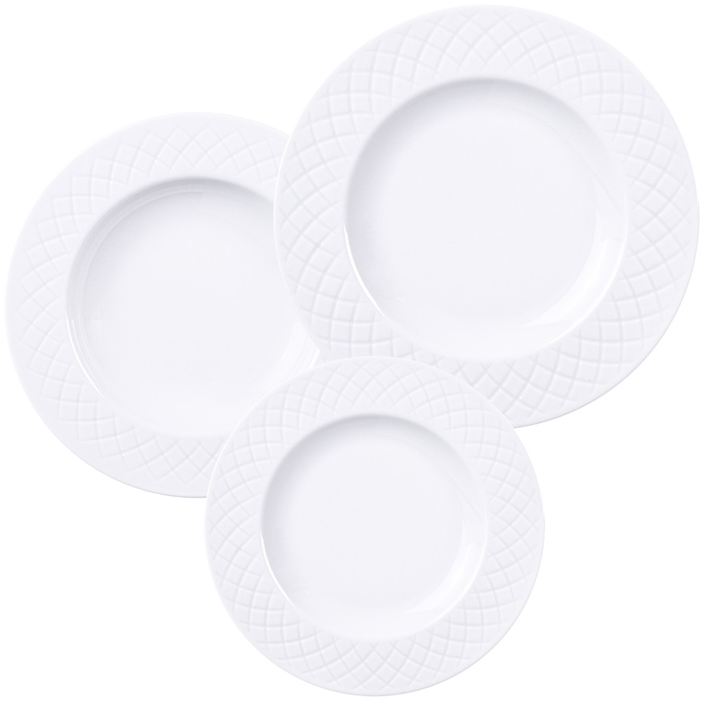 Aparelho de Jantar Ingrid Tramontina Jogo de Pratos Raso, Fundo e Sobremesa em Oferta na Shopee