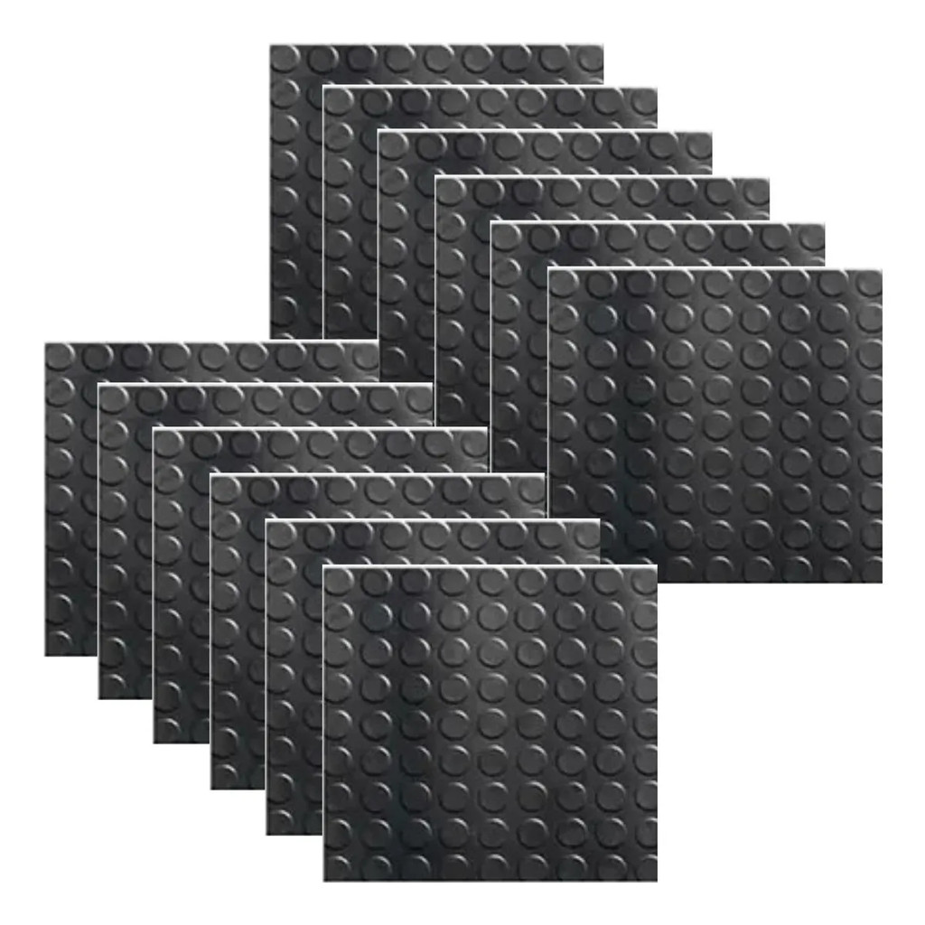 7m² Piso Moeda Emborrachado 50x50cm 28 Peças Emborrachado 4mm