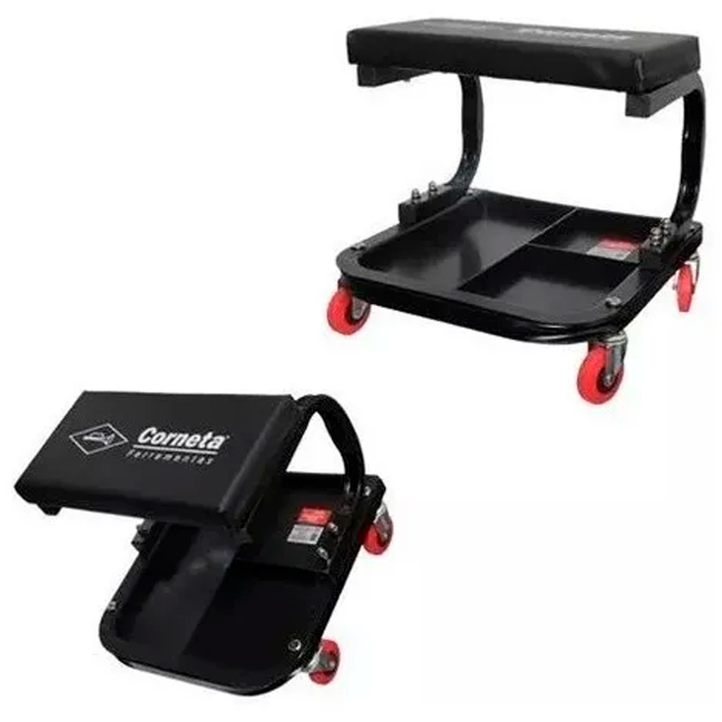 Banqueta Para Mecânico 100kg Com Rodas Suporte Ferramentas Com Rodinhas Profissi
