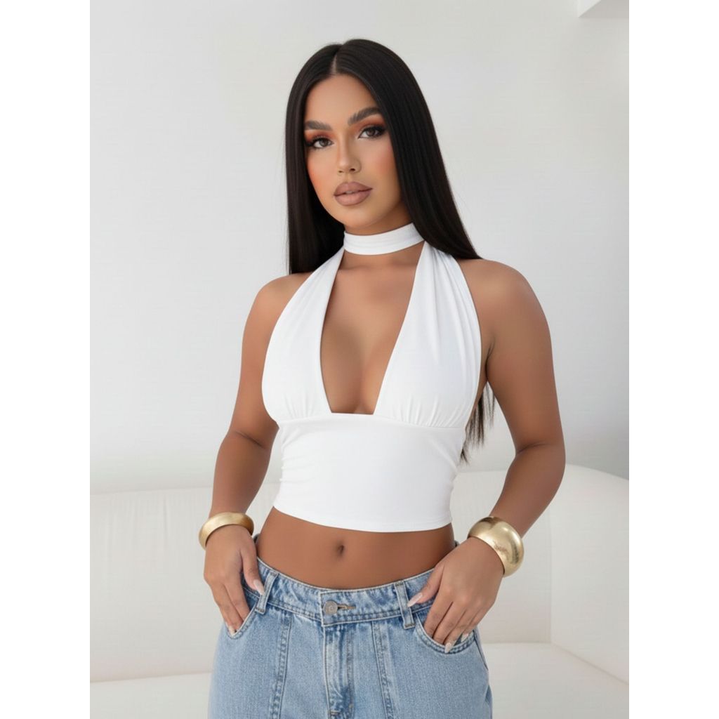 Cropped Multformas amarracao sem bojo gringa blogueira em Oferta na Shopee