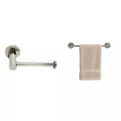 Lumai Kit Lavabo Suporte Toalha Rosto Porta Papel Higiênico Inox Banheiro Parede Acessórios