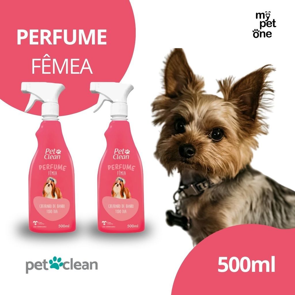 Kit 2 Perfume Para Cachorro e Gato Fêmea 500ml - Pet Clean em Oferta na Shopee