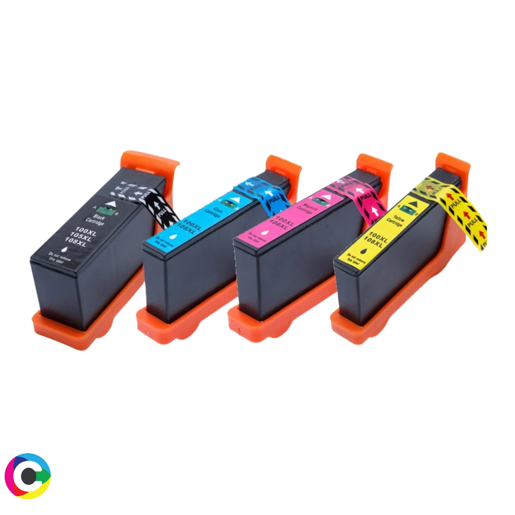 Kit 4 Cartuchos Compatível Lexmark Preto e Colorido S305 S405 S408 S505 S605 Pro 205 Pro 209 Pro 705