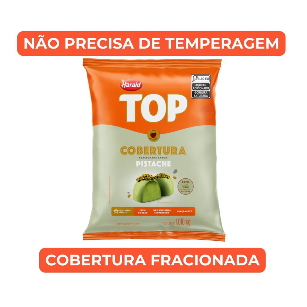 Cobertura Top Pistache em Gotas Harald 1,01kg Chocolate para Confeitaria em Oferta na Shopee