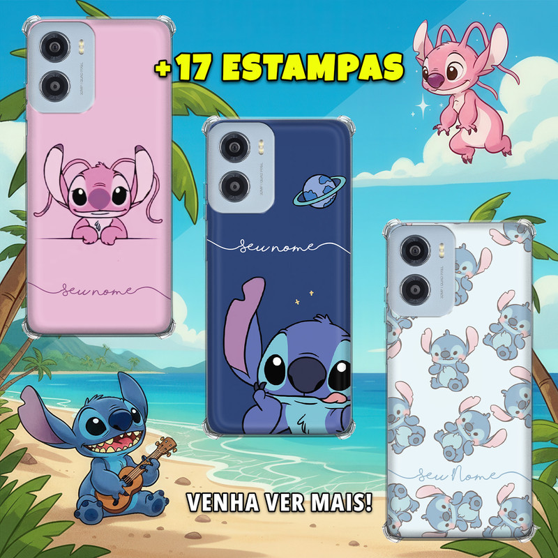 Capa Capinha - Motorola Moto E15 - Stitch & Angel em Oferta na Shopee