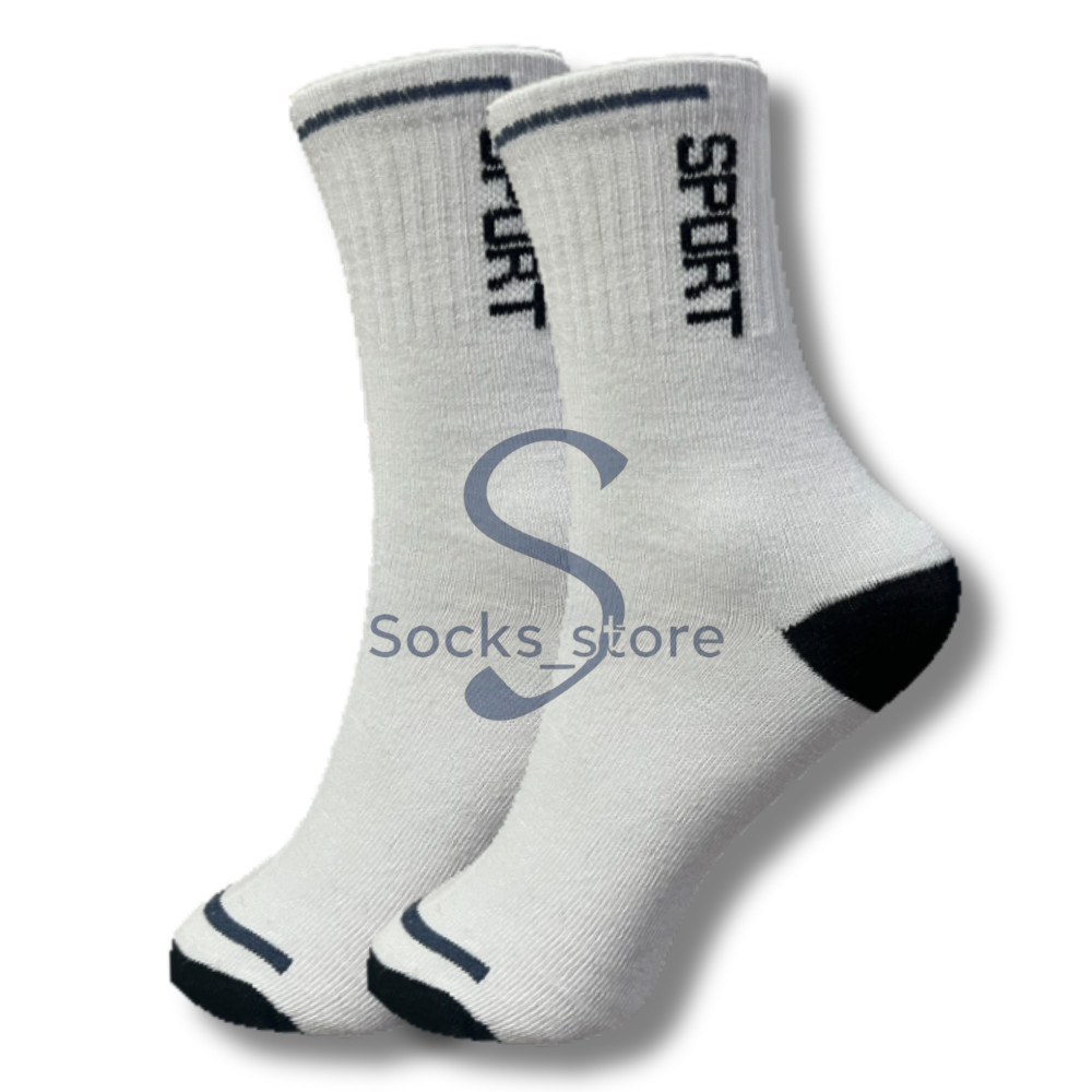 Kit 3 a 24 Pares Meia de Cano Alto com Algodão escrito sport em Oferta na Shopee