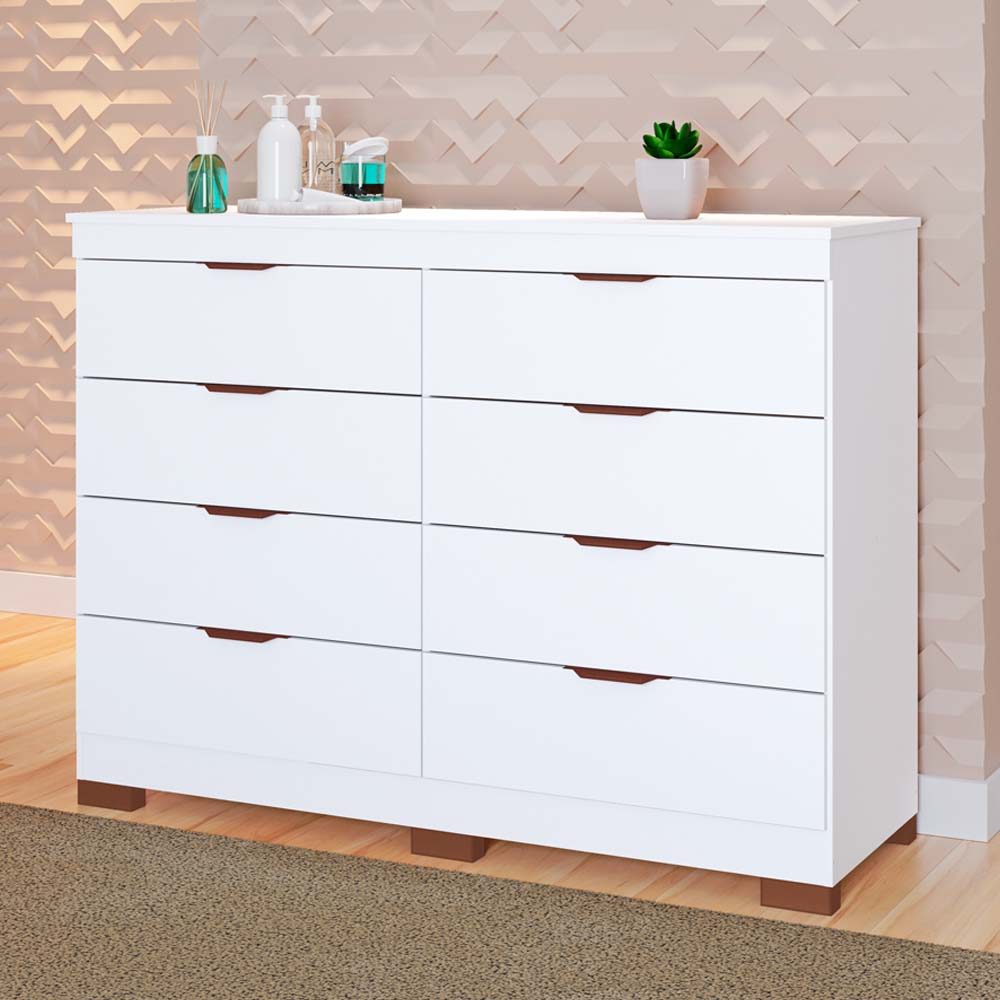 Cômoda Isadora 100% MDF Tuboarte 8 Gavetas em Oferta na Shopee