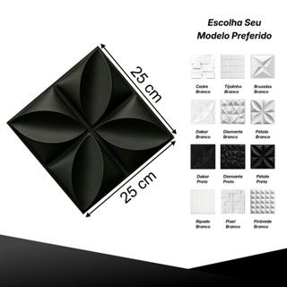 Kit 200|100|50 Placas PVC Revestimento 3D Decoracão Para Parede 25x25 cm em Oferta na Shopee