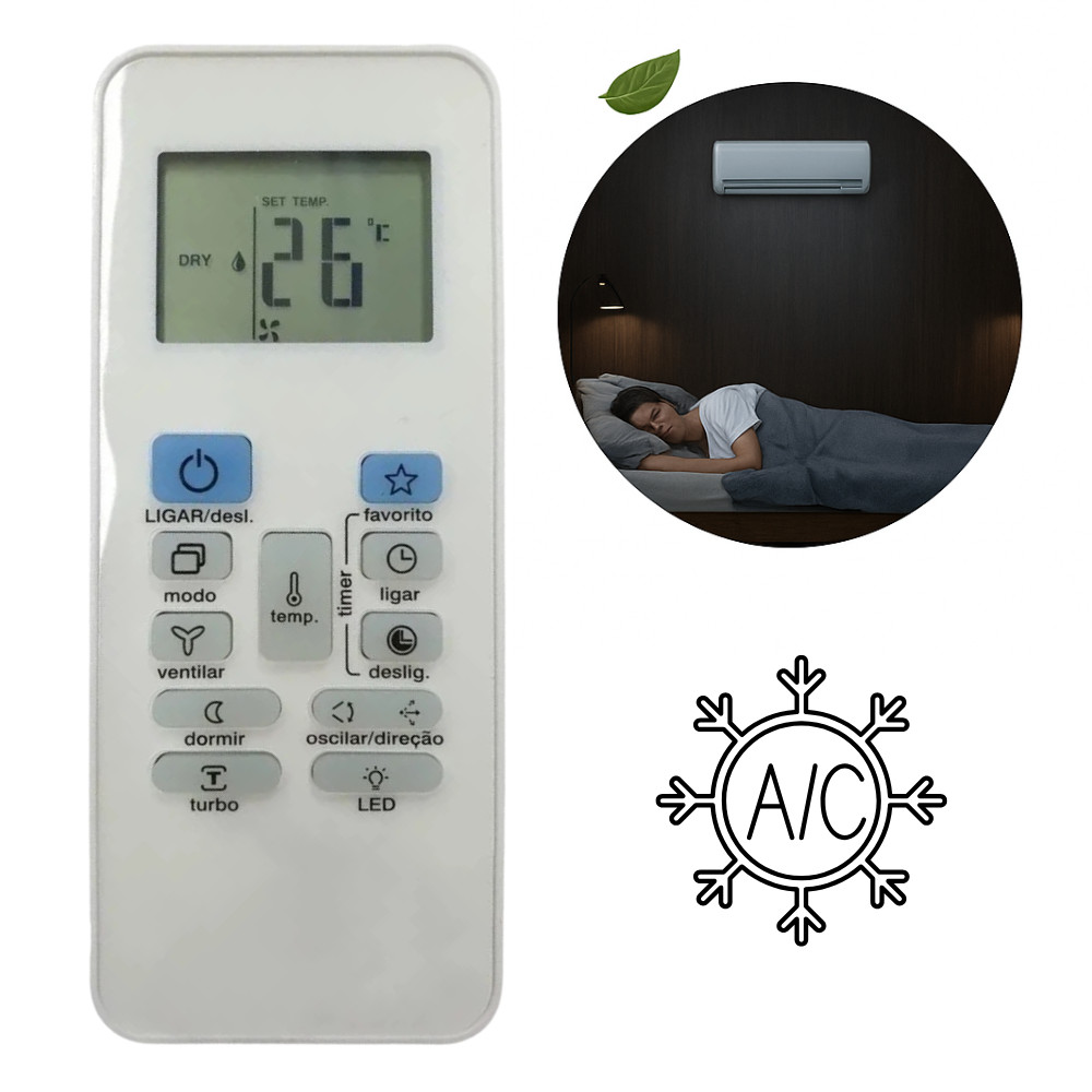 Controle Remoto Ar Condicionado Para Springer Carrier Rg52b/e