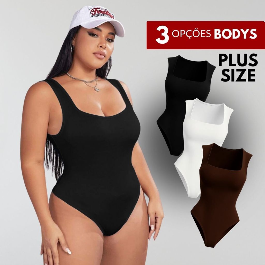 Blusa Plus Size Feminina Body Feminino Plus Size Blusa Academia Feminina Body Modelador Alta Compressão Bory