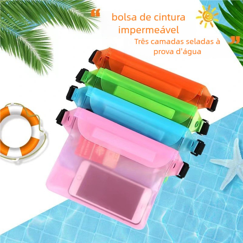 Pochete PVC A prova da água Bolsa De Cintura Ajustável Impermeável universal Para Natação/Celular-Pronta entrega em Oferta na Shopee