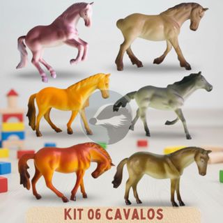 KIT COM 6 CAVALOS 16CM CADA BRINQUEDO DE BORRACHA em Oferta na Shopee