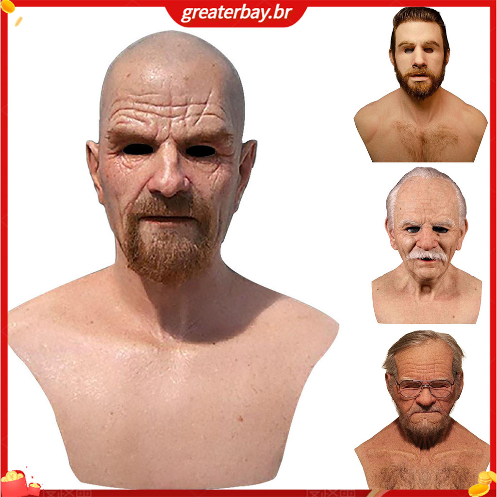 [À Vista] Fantasia De Idoso Para Cabeça , Avó Realista/Vô/Masculino/Menina , Roupa Confortável De Alta Resistência ,