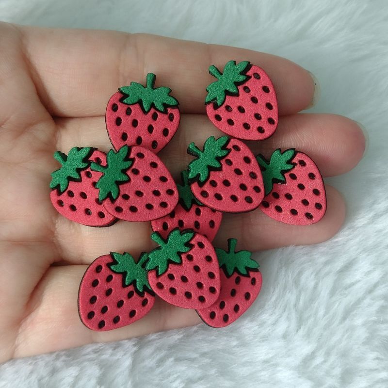 Mini Aplique EVA Morango 2cm |  Decoração Festa Infantil, Bolo Fake, Artesanato, scrapbook e Recursos Pedagógicos