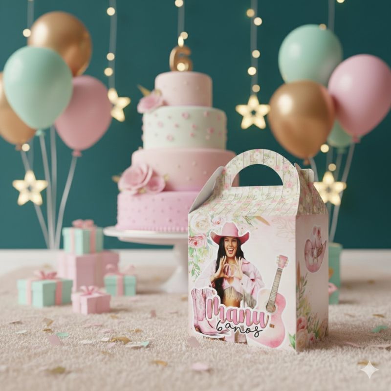 Caixa Maletinha Surpresa Personalizada Ana Castela Boiadeira Lembrancinha Aniversário Festa Infantil