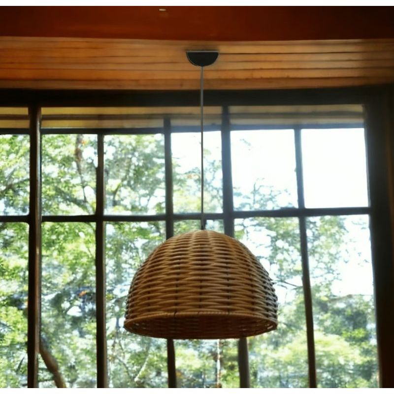 Pendente de junco meia esfera em Oferta na Shopee