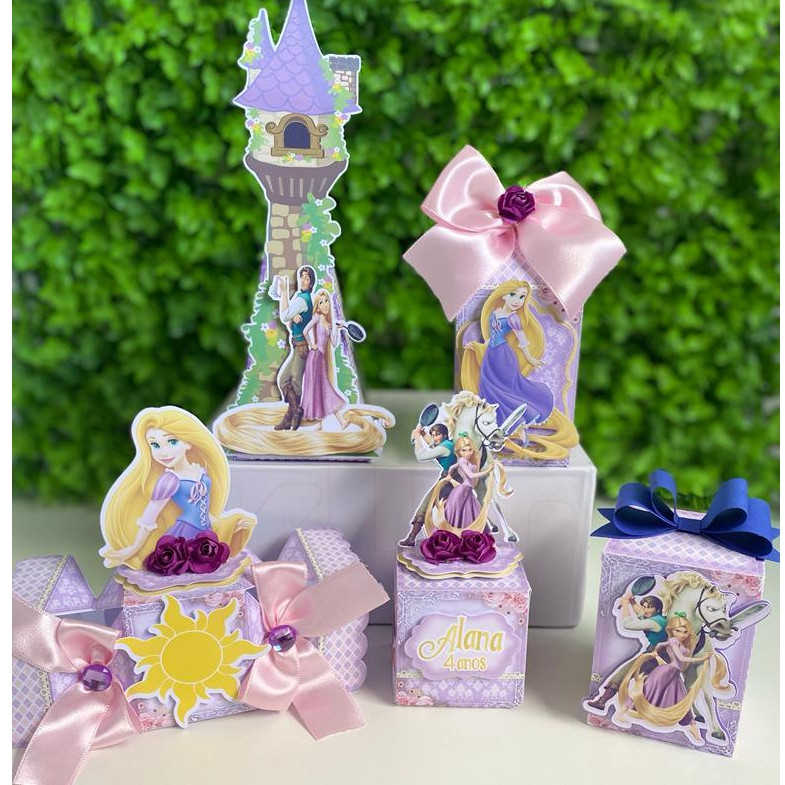 Kit festa Rapunzel Personalizada|PEGUE E MONTE|Aniversário Infantil|Lembrancinhas|Decoração