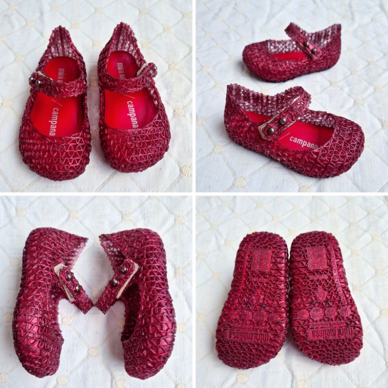 Mini Melissa Campana Papel vermelha glitter - 17/18