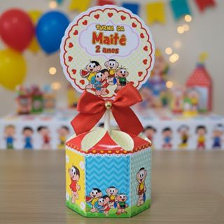 10 Unidades Centro de Mesa Turma da Mônica Personalizado - ENFEITE ANIVERSÁRIO CHÁ INFANTIL em Oferta na Shopee