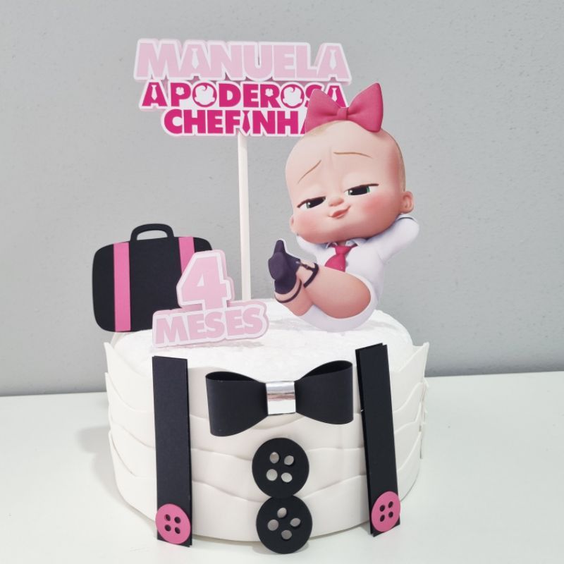 Topo de Bolo Personalizado Poderosa Chefinha - Topper  - Mesversário Menina