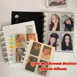 Álbum de Cartões Furo de Cogumelo para Fotocards de Idol & Fotos 3 Polegadas 4 Grid Portátil Resistente em Oferta na Shopee