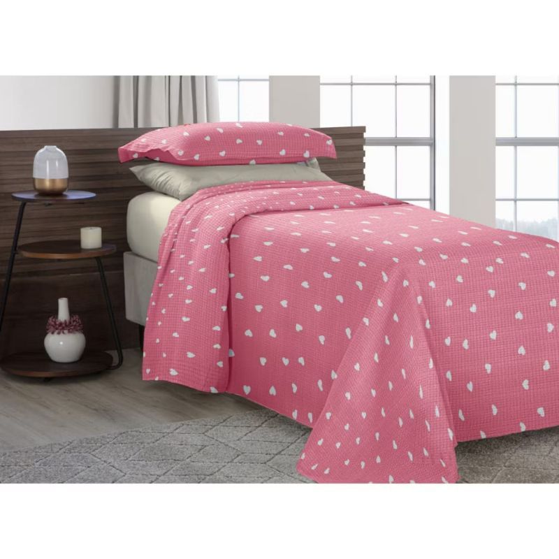 Cobre Leito Colcha Piquet Solteiro 02 Peças Tecido Algodão Estampado em Oferta na Shopee