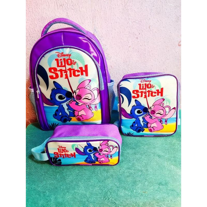 Mochila Kit escolar feminina - StitcH- mochila grande - cabe livros e cadernos - reforçada