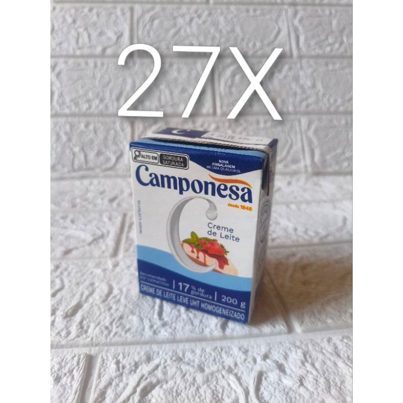 Caixa de Creme de Leite Camponesa Integral 27 unidades