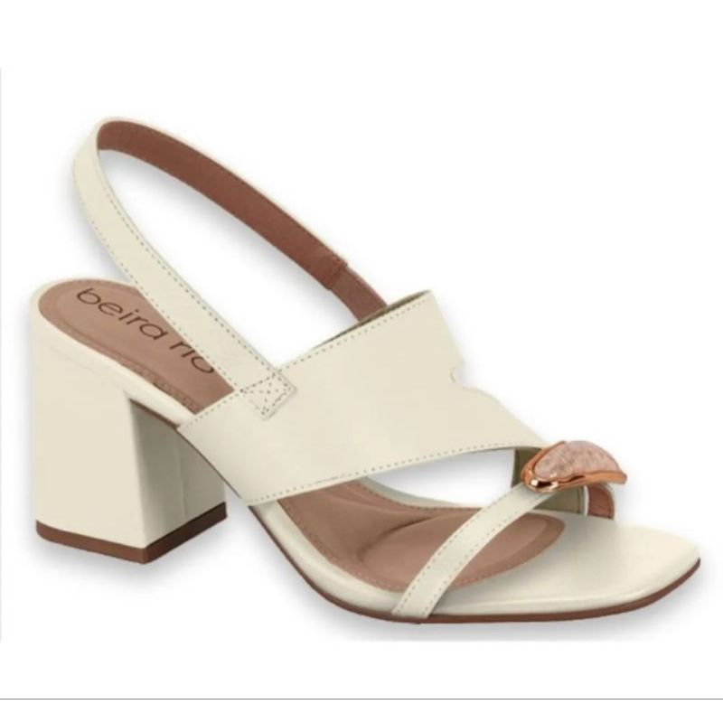 Sandália Feminina  Beira Rio Salto Bloco . em Oferta na Shopee