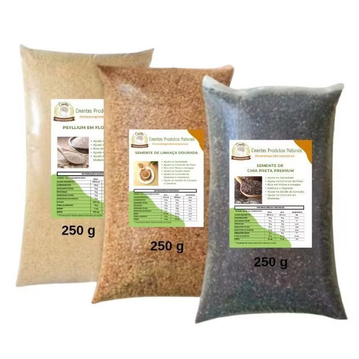 Chia Linhaça e Psyllium 750g – Mix de Fibras Naturais Premium em Oferta na Shopee
