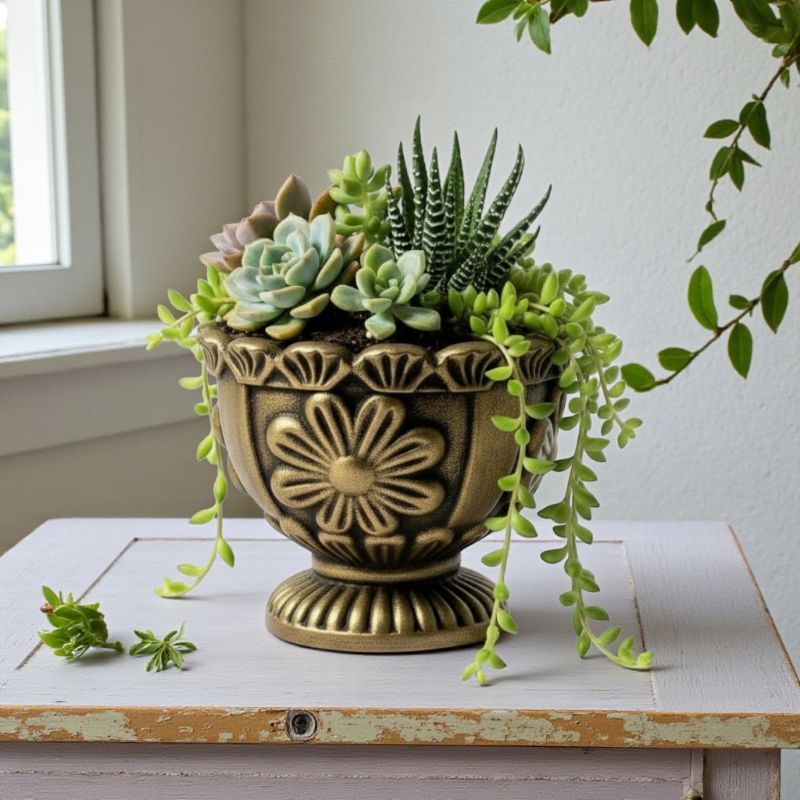 vaso taça decoração de mesa interiores porta flor artificial suculentas flores centro de mesa vintage clássico retrô. em Oferta na Shopee