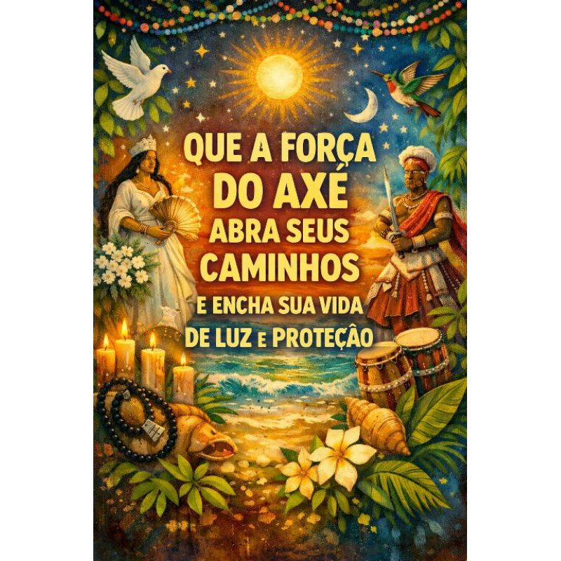 Quadro Que a Força do Axé abra os seus caminhos de luz e proteção Placa Decorativo MDF Umbanda