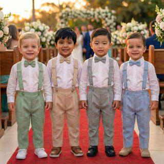 Conjunto Batizado Pajem Manga Longa Calça e Suspensório Completo em Oferta na Shopee