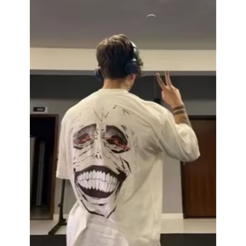 Camiseta Anime Oversized Solo Leving JinWoo Streetwear Estilo Americana