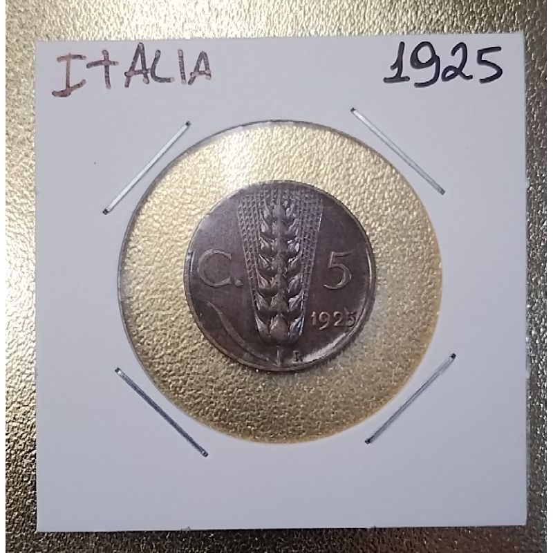 Moeda com 100 anos, ITÁLIA 1923 e 1925 SÉRIE ESPIGA​ , Peça icônica da era Vittorio Emanuele , Conhecidas como "Spiga.