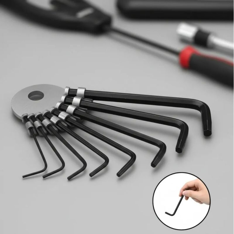 Jogo de Chaves Torx e Allen 8 Peças Aço CRV Profissional Estojo Dobrável