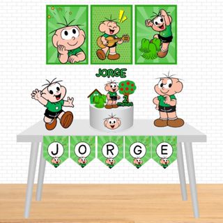 Kit festa só um bolinho - Tema Cebolinha - Decoração Aniversário/Mesversario infantil em Oferta na Shopee