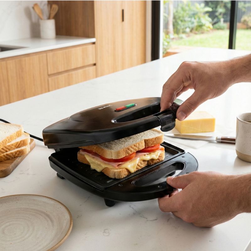 Sanduicheira e Grill Elétrica BAK 750W BK-SAND750-110 Preta 127V – Prática e Rápida