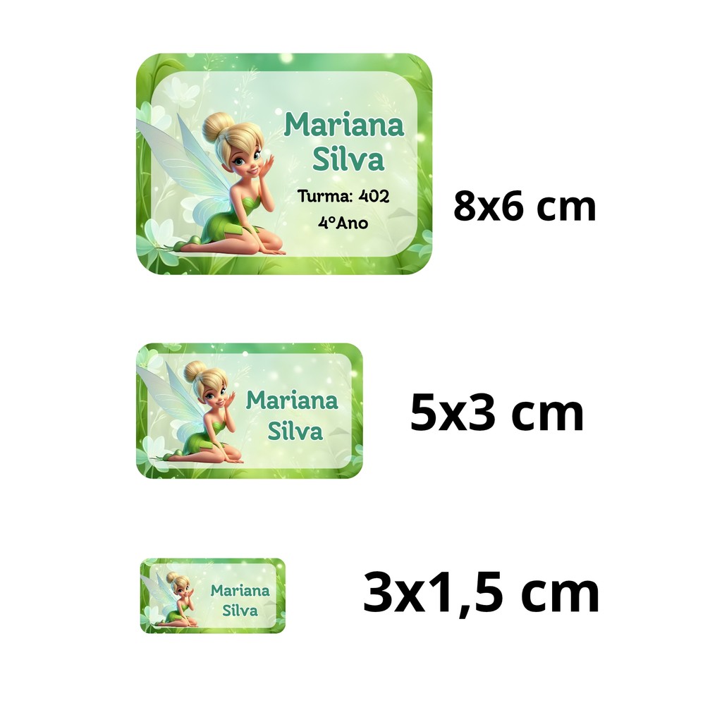 Kit 149 etiquetas escolar personalizada à prova d'água
