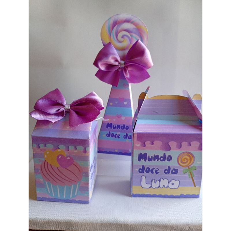 Kit caixinhas personalizadas Mundo Doce / Caixinhas Personalizadas/ Kit festa / Lembrancinhas de aniversário
