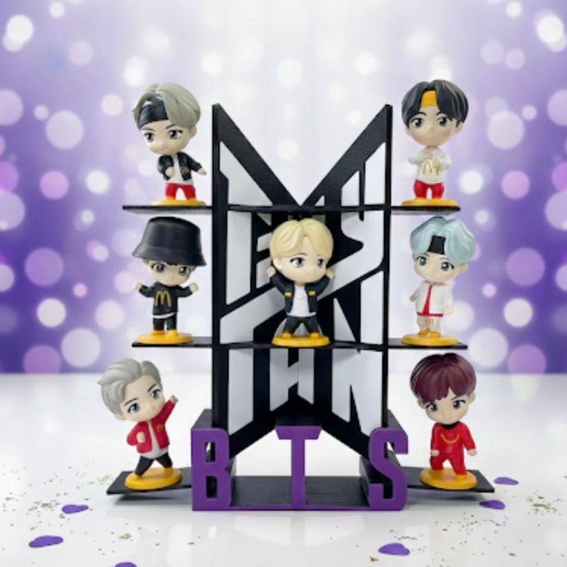 Expositor BTS para Bonecos TinyTAN - Prateleira BTS Mc Donald's - Suporte .