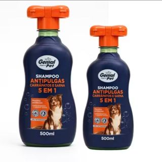 Shampoo Antipulgas 5 em 1 Carrapatos e Sarnas Genial Pet 500 ml em Oferta na Shopee