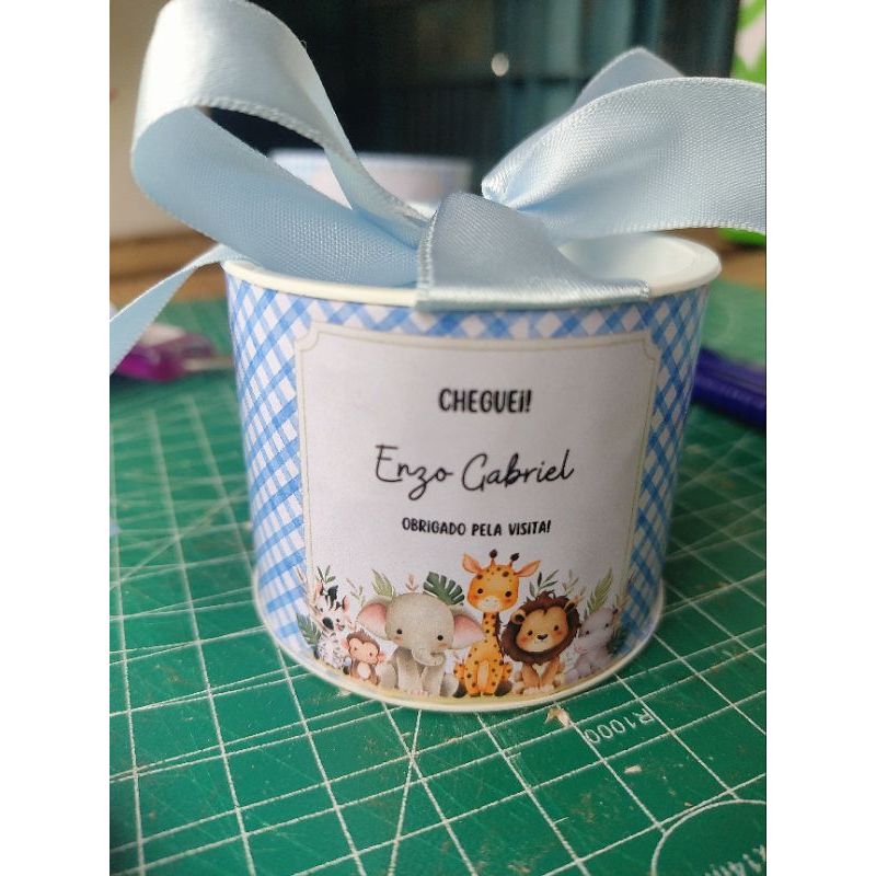 Tubolata Personalizada 5x6 cm• Tema Safari • Lembrancinha Festa Infantil • Aniversário • Chá de Bebê