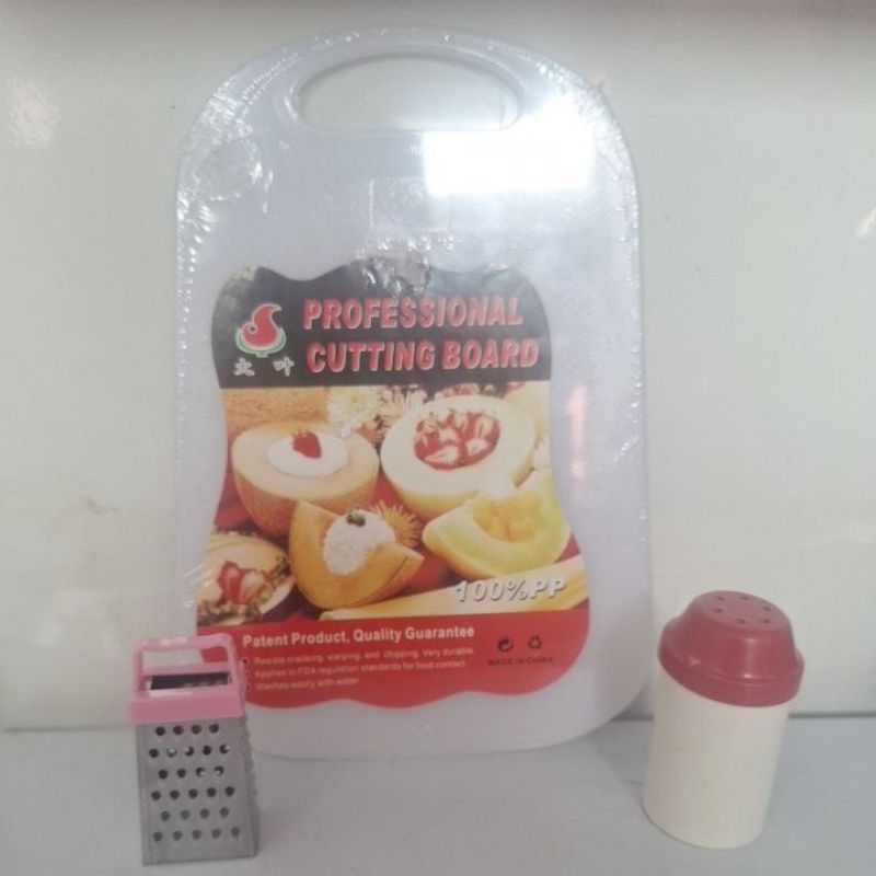 kit tabua de carne mini ralador e saleiro