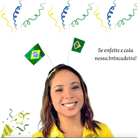 Kit 12 Tiaras Tematica C/ Bandeira Brasil Copa Acessorio
