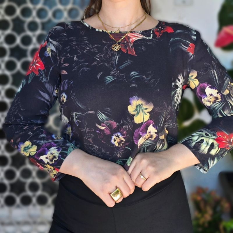 cropped floral Colcci M brechó